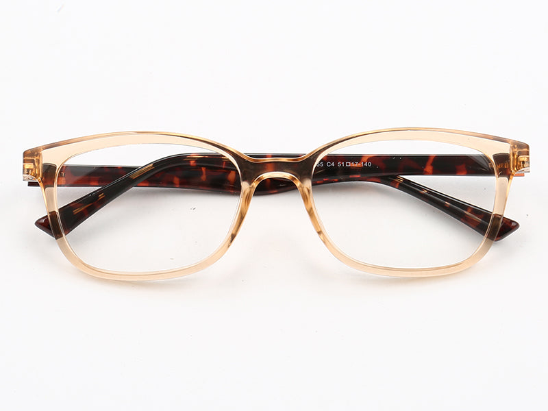 Rectangle Unisex Full Rim Eyeglasses, Oakland Unisex Eyeglasses Front View Brown Color Frame from VivGlasses