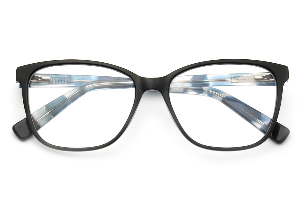 Square Full Rim Women Eyeglasses, Dove Women Eyeglasses Front View Black Color from VivGlasses 