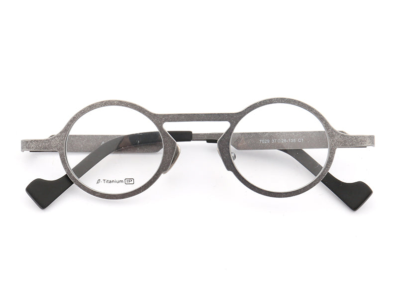 Full Rim Round Unisex Eyeglasses, Dayton Unisex Eyeglasses Front View Gunmetal Color from VivGlasses 