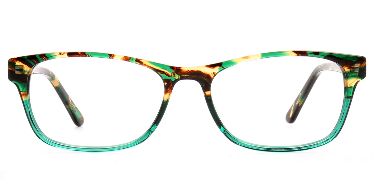 Oval Full Rim Women Eyeglasses, Imogen Women Eyeglasses Front View Green Tortoise Frame from VivGlasses
