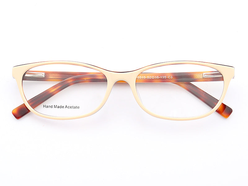  Oval Full Rim Women Eyeglasses, Tennessee Women Eyeglasses Front View Cream White Color Frame from VivGlasses