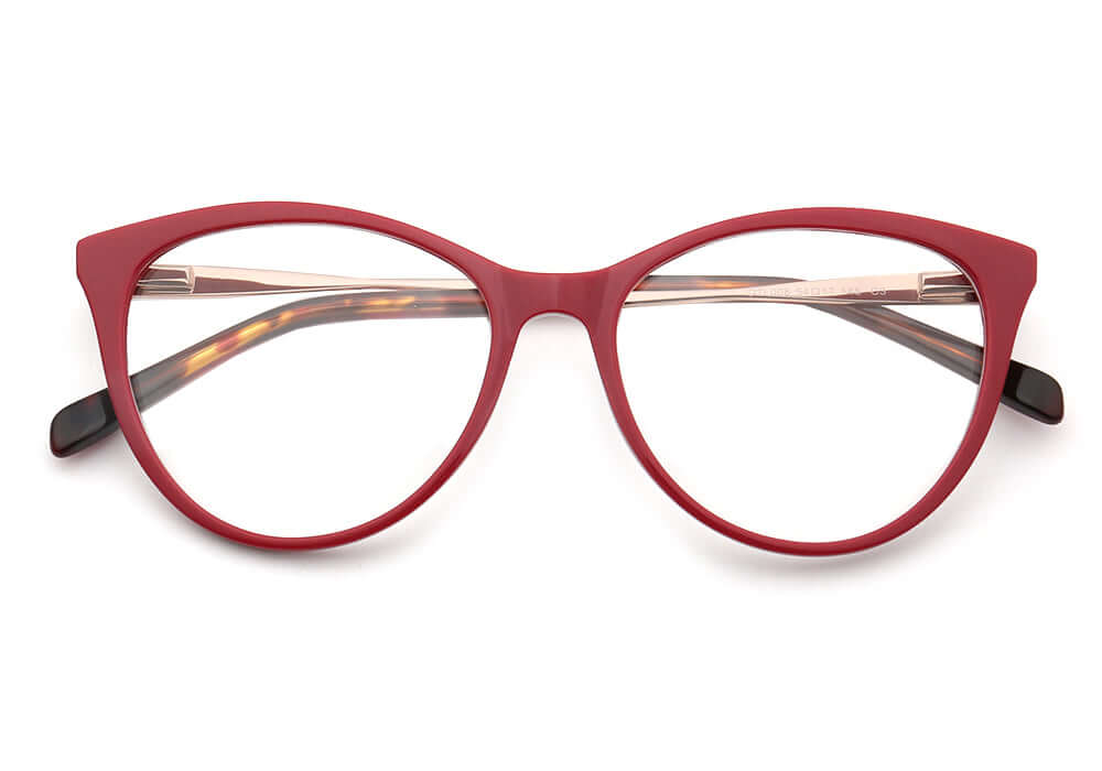 Cat Eye Full Rim Women Eyeglasses, Amaya Eyeglasses Front View Red Color for Women Eyeglasses from VivGlasses