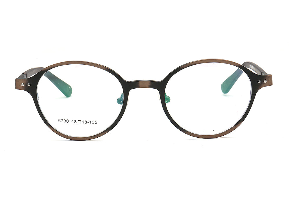 Full Rim Round Unisex Eyeglasses, Rome Unisex Eyeglasses Front View Bronze Color Frame from VivGlasses