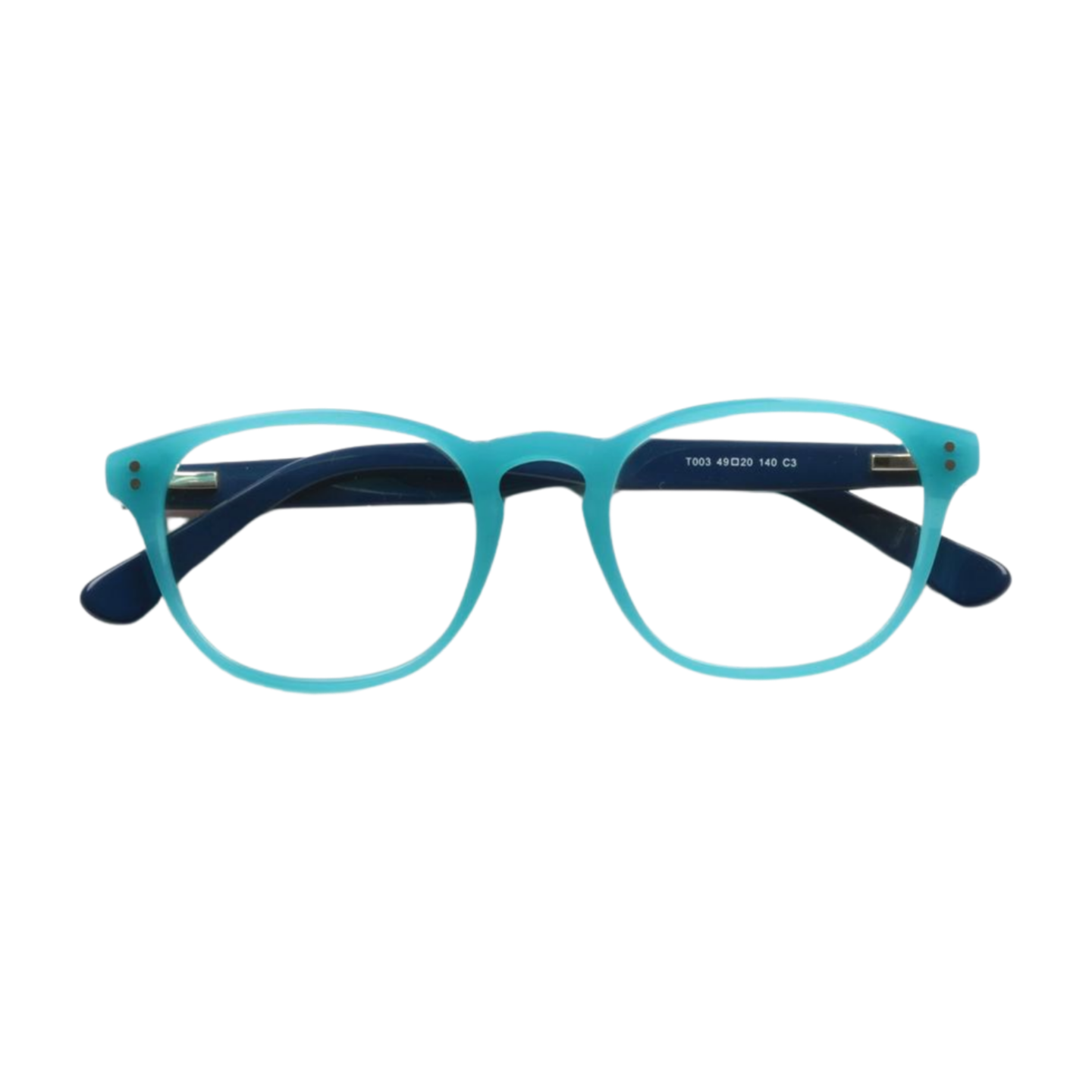 Full Rim Round Unisex Eyeglasses, Aspen Eyeglasses Aqua Color Font View from VivGlasses