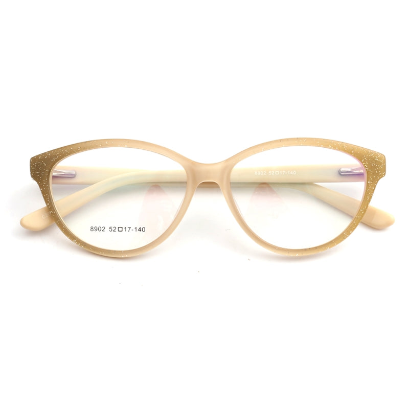 Full Rim Cat Eye Eyeglasses, Melody Women Eyeglasses Front View Cream Color Frame from VivGlasses
