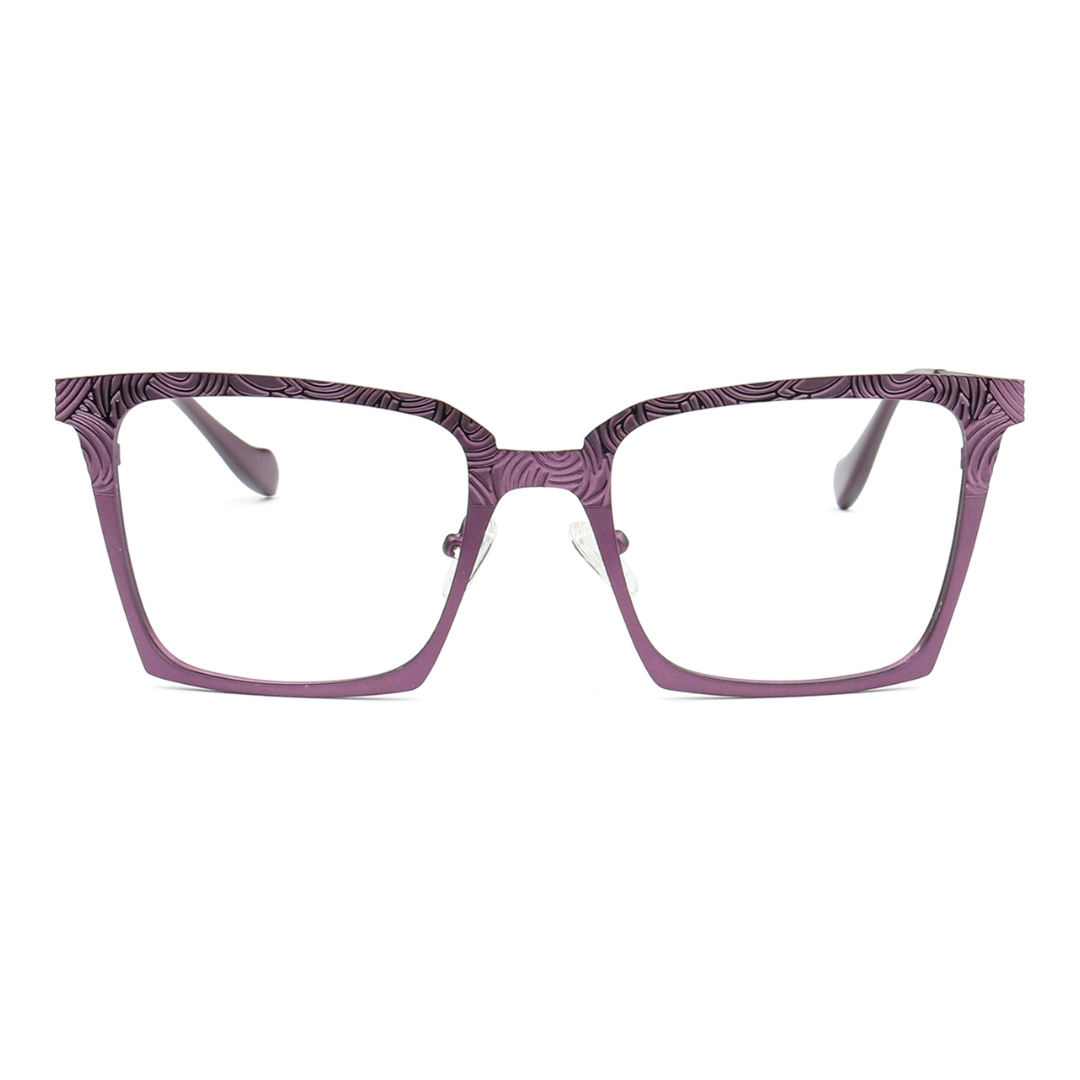  Square Full Rim Women Eyeglasses, Valencia Eyeglasses for Women Front View Purple Color Frame from VivGlasses