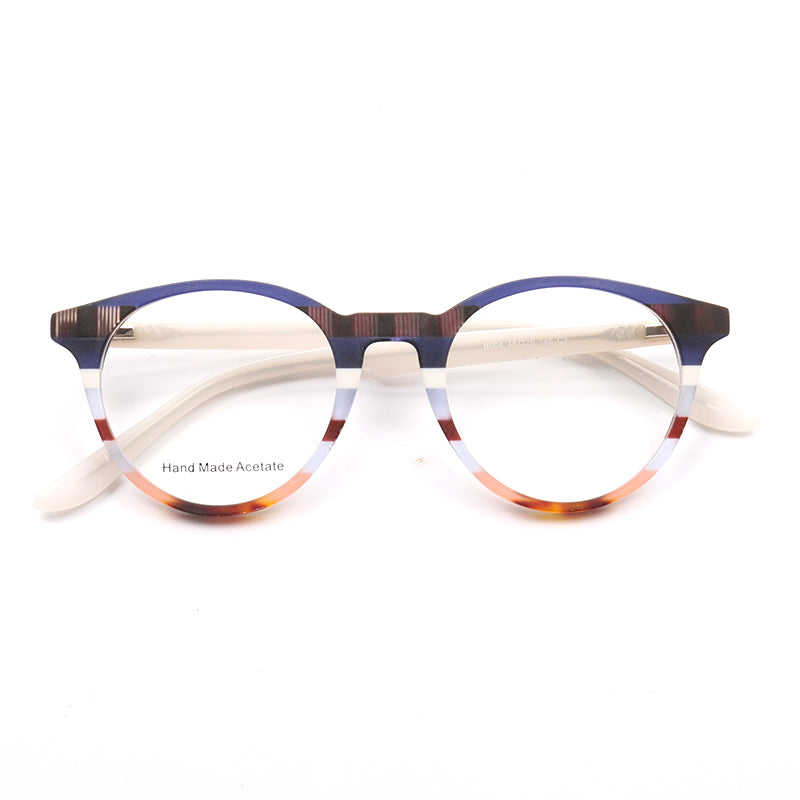  Full Rim Round Unisex Eyeglasses, Parker Unisex Eyeglasses Front View Blue Color Frame from VivGlasses