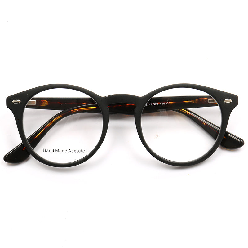 Full Rim Round Unisex Eyeglasses, Crimson Unisex Eyeglasses Front View Black Color from VivGlasses 