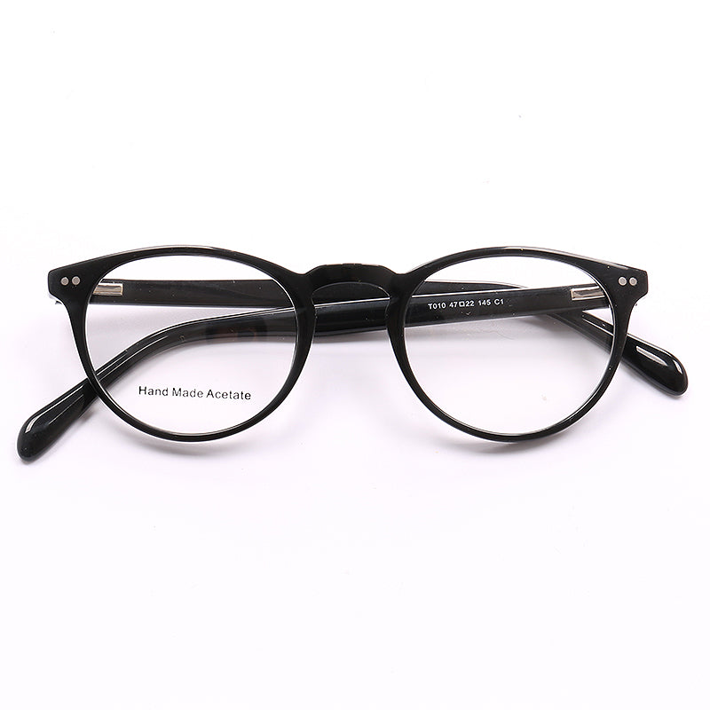 Rebel Full Rim Round Frame for Men & Women Eyeglasses Front View Black Color Frame from VivGlasses 