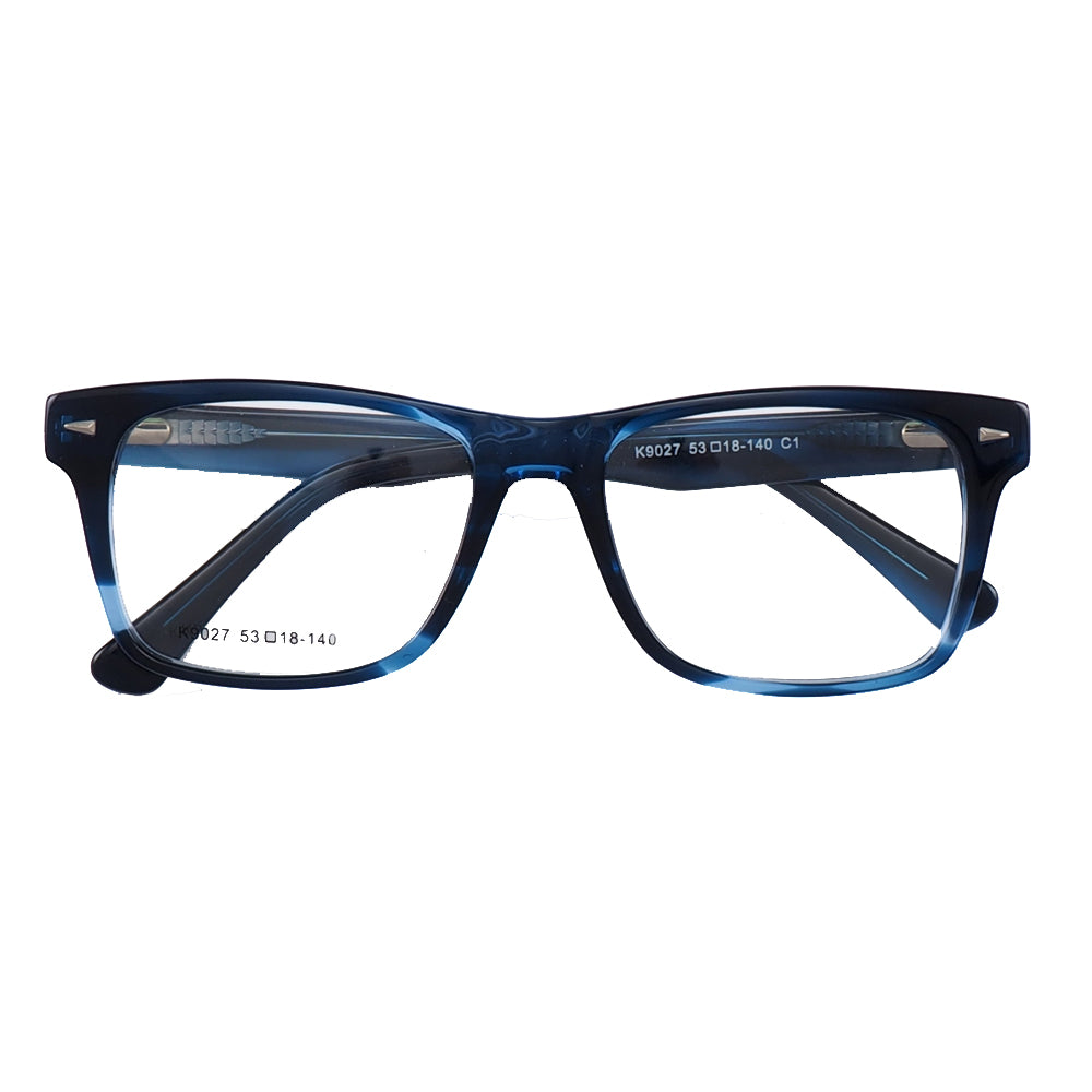Unisex Wayfarer Full Rim Eyeglasses, Berkeley Eyeglasses for Unisex Front View Blue Tortoise from VivGlasses 