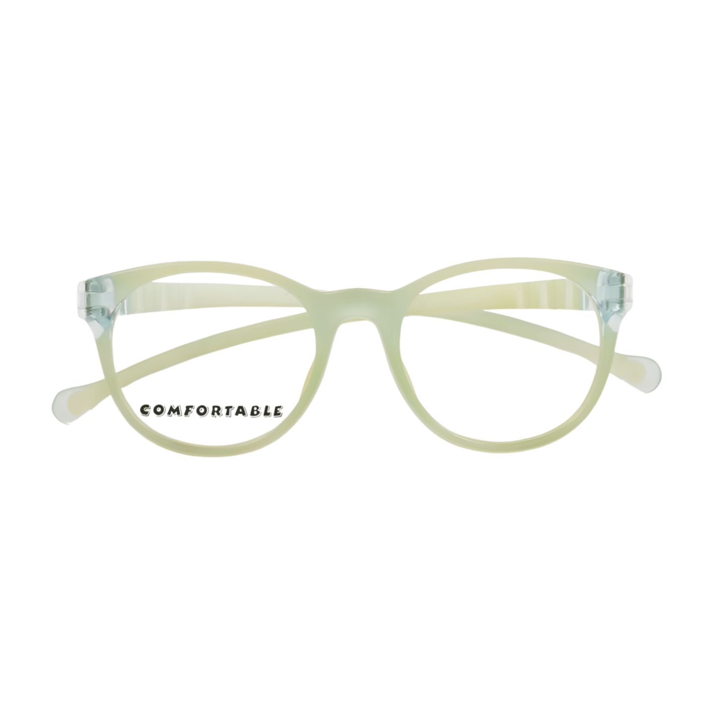 Full Rim Round Kids Eyeglasses, Crystal Kids Eyeglasses Front View Green Color from VivGlasses